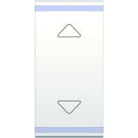 Logo Manette espace evolution myhome bus - symbole monte/descente - 1 module - blanc 64180