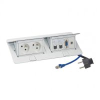 Logo Pop up prog mosaic -prcbl- 2x2p+t / 2xrj45 / 1xhd15/ 1xjack3,5-blanc brillant 054042