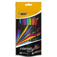 Logo Bic pochette de 12 intensity. bleux2/rouge/vert/orange/marron/gris/vert clair/rose/bleu clair/violet 309632