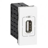 Logo Alimentation usb 230 v / 5 v= - 1 port - 1 module - blanc 077591