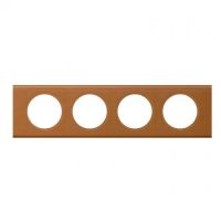 Logo Plaque cliane - matires - 4 postes - cuir caramel 069424