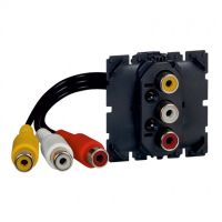 Logo Prise triple rca femelle c�liane - pr�-connectoris�e 067373