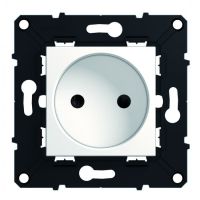 Logo Prise 2p - 16 a - 250 v - bornes � vis - espace evolution - blanc 64030