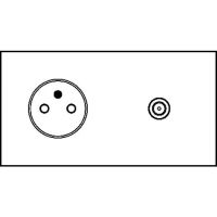 Logo Art d'arnould - epure - prise 2p+t + tv - blanc satin 67939