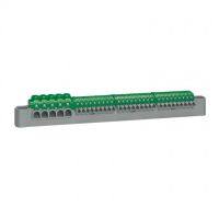 Logo Bornier de rpartition ip 2x - terre - 5 connexions 6  25 mm - vert - l 227 mm 405055