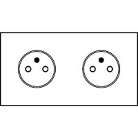 Logo Art d'arnould - epure - double prise 2p+t 16a 250v - acier miroir 67632