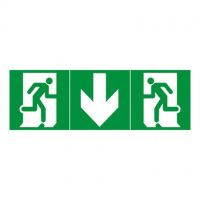 Logo Kit de 3 �tiquettes d'�vacuation adh�sives baes - fl�che vers le bas 061200
