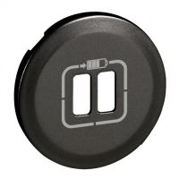 Logo Enjoliveur c�liane - prise double pour chargeur usb - graphite 067956
