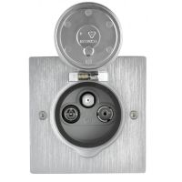 Logo Platinum - prise de sol carr�e tv/fm/sat - inox 48272