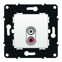 Logo Double prise rca prconnectorise - espace evolution - blanc 64052