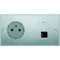 Logo Art d'arnould - mmoire - prise 2p+t - 16 a-250 v+rj 45 cat. 6 ftp -acier bross 67138
