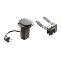 Logo Module de bureau encastr programme mosaic - 1 prise 2p+t / chargeur usb - noir 054056