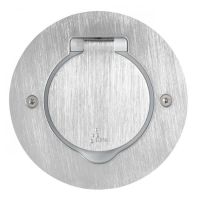 Logo Platinum - platine ronde simple poste  quiper - ip 44 / ik 08 - inox bross 48285