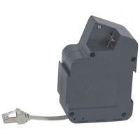 Logo Module bureau encastr prog mosaic - 1x2p+t/chargeur usb/enrouleur rj45 - noir 054065