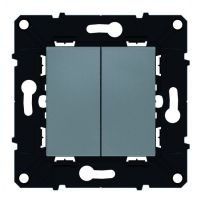 Logo Double poussoir 6 a - 250 v~ espace evolution - magnsium 64212