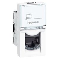 Logo Prise rj 45 prog mosaic - cat.6a - stp - 1 mod - blanc antimicrobien - lcs 076584