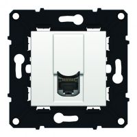 Logo Prise rj 45 cat. 6 ftp - espace evolution - blanc 64025