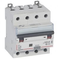 Logo Disj diff dx 6000 -vis/vis- 4p 400v~ -20a - type a 300ma-10 ka- courbe c - 4m 411240