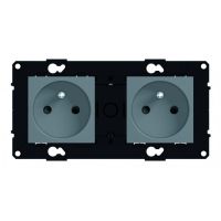 Logo Prise 2 x 2p+t bornes auto prcables - clips protection -espace evo -magnsium 64232