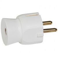 Logo Fiche standard germanique - 16 a - 2p+t - sortie droite - plastique - blanc 050315