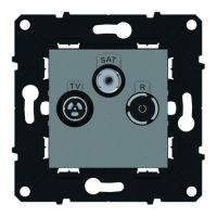 Logo Prise tv-r-sat toile blinde - espace evolution - magnsium 64277