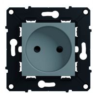 Logo Prise 2p - 16 a - 250 v - bornes � vis - espace evolution - magn�sium 64230