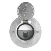 Logo Platinum - prise de sol ronde rj 45 cat. 6 ftp - systme connexion lcs - inox 48281