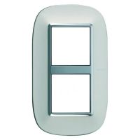 Logo Plaque axolute argent satin - 2 x 2 modules entraxe 57 48322
