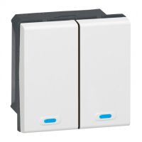 Logo Commande filaire bus/knx programme mosaic - 2 touches/2 appuis - blanc 078494