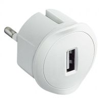 Logo Chargeur usb simple - 5 v - 1,5 a max. - fiche 2p 10 a - blanc 050680
