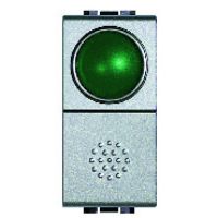 Logo Poussoir  voyant vert 10a - 250v - livinglight tech 4038