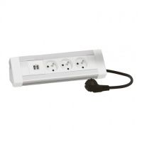 Logo Bloc bureau quip - 3x2p+t + 1 module de charge double usb 1500 ma 054635