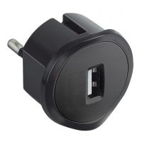 Logo Chargeur usb simple - 5 v - 1,5 a max. - fiche 2p 10 a - noir 050681