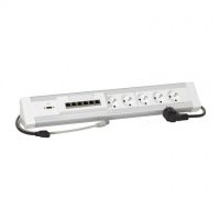 Logo Bloc salle de runion table u - 5x2p+t +switch 6 ports+1 hdmi -cordon 2p+t/rj 45 054673