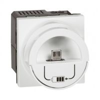 Logo Module de charge micro usb prog mosaic 2400 ma version dock - 2 sorties - blanc 077596
