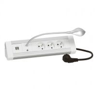 Logo Bloc bureau quip - 3x2p+t + 1 module de charge double usb 1500 ma + liseuse 054636