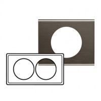 Logo Plaque cliane - matires - 2 postes pour rnovation - black nickel 069038