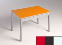 Logo Table mensa verre ext. melamin 100x60 - plateau rouge - pieds blanc - ceinture en bois laque noir 2869_rouge_blanc_bl-noir