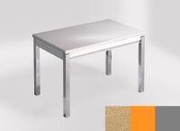 Logo Table mensa ext 100x60 - plateau amarillo arena - pieds argent - ceinture en bois laque orange cool 2320_amarillo-arena_argent_b