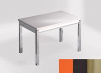 Logo Table mensa ext 100x60 - plateau naranja cool - pieds inox - ceinture en bois laque noir 2320_naranja-cool_inox_bl-noir