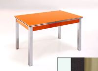 Logo Table mensa ext 135x80 - plateau blanc - pieds inox - ceinture en bois laque noir 2045_blanc_inox_bl-noir