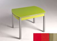 Logo Table hercule 105x60 - plateau rouge - pieds inox - ceinture en bois laque rouge 1989_rouge_inox_bl-rouge