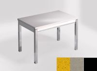 Logo Table mensa ext 110x70 - plateau stellar amarillo - pieds noir - ceinture en bois laque inox 2321_stellar-amarillo_noir_bl-inox