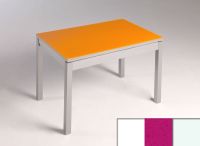 Logo Table mensa verre ext. melamin 135x80 - plateau extra white - pieds blanc - ceinture en bois laque  2870_extra-white_blanc_bl-m