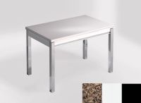 Logo Table mensa 100x60 extension melamin - plateau brazilian brown - pieds noir - ceinture en bois laqu 2331_brazilian-brown_noir_b