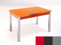 Logo Table mensa ext 135x80 - plateau rouge - pieds argent - ceinture en bois laque noir 2045_rouge_argent_bl-noir