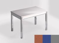 Logo Table mensa ext 110x70 - plateau naranja fuego - pieds argent - ceinture en bois laque bleu enjoy 2321_naranja-fuego_argent_bl-b