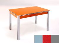 Logo Table mensa ext 110x70 - plateau gris - pieds argent - ceinture en bois laque rouge 2040_gris_argent_bl-rouge