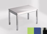 Logo Table mensa 110x70 extension mlamin - plateau verde fun - pieds chrome - ceinture en bois laque bl 2332_verde-fun_chrome_bl-bl