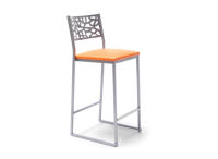 Logo Tabouret spiree  - 63 - assise en vinyltech rouge - pieds inox 2667_vt-rouge_inox